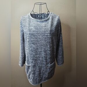 NWOT Max Studio Women's Black and Gray Sweater